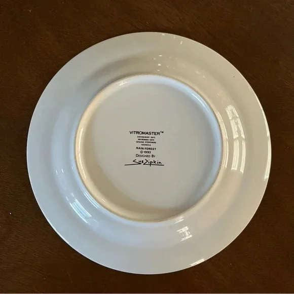 Vintage VITROMASTER Sue Zipkin 1993 Rain Forest Jungle Salad Dish Plate EUC Y2K - Picture 3 of 3